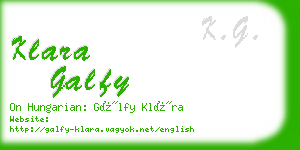 klara galfy business card